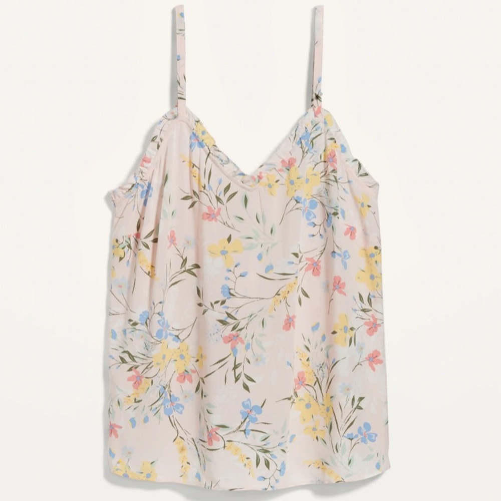 NWT Ruffled, Floral, V-Neck Cami Top